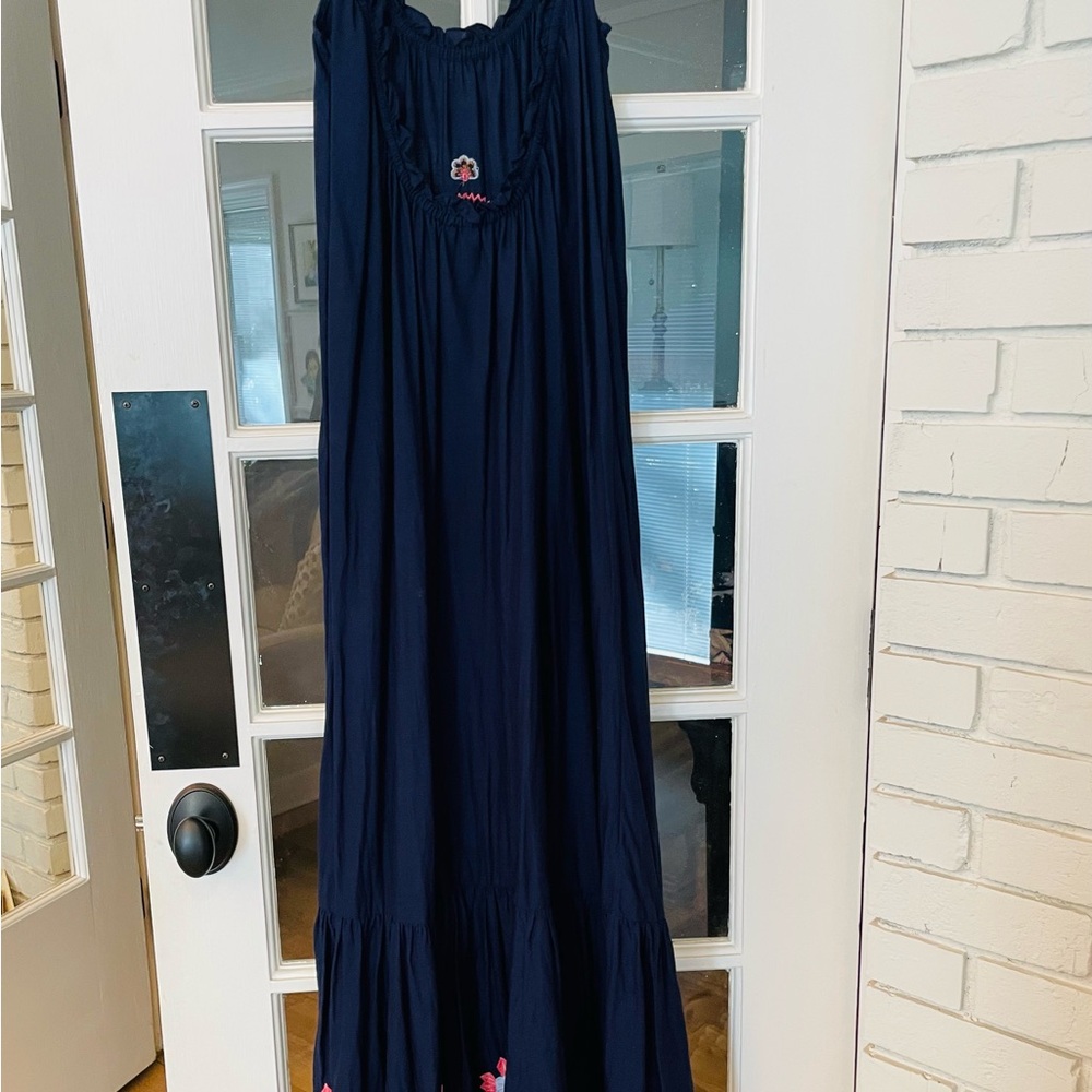 NWOT/Anthropologie The Malika Blue Embroidered Dress/small loose fit/ - Picture 8 of 14